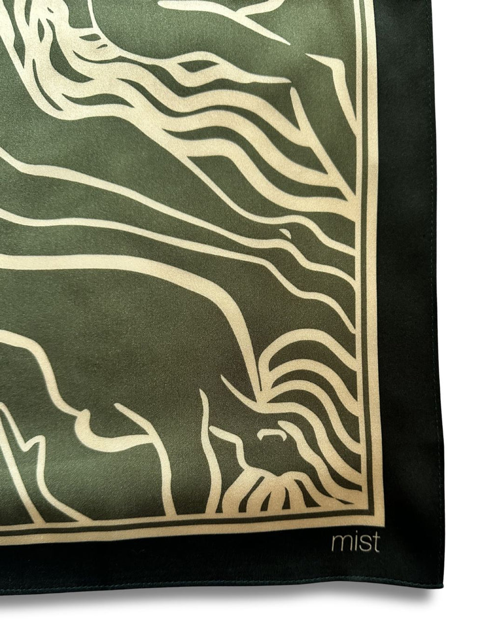ladies silk scarf army green