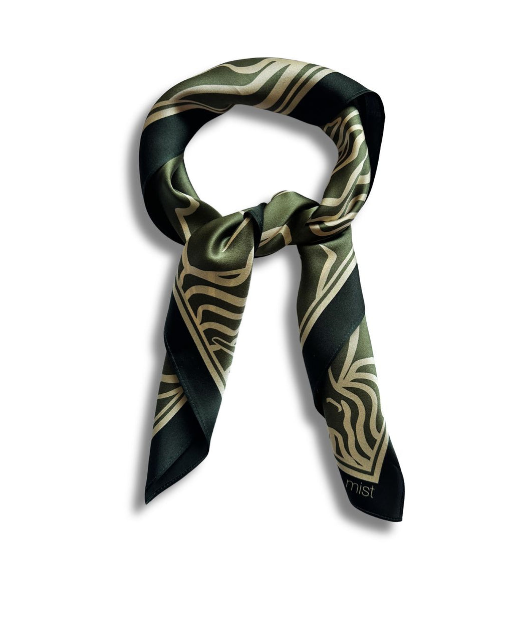 ladies silk scarf army green