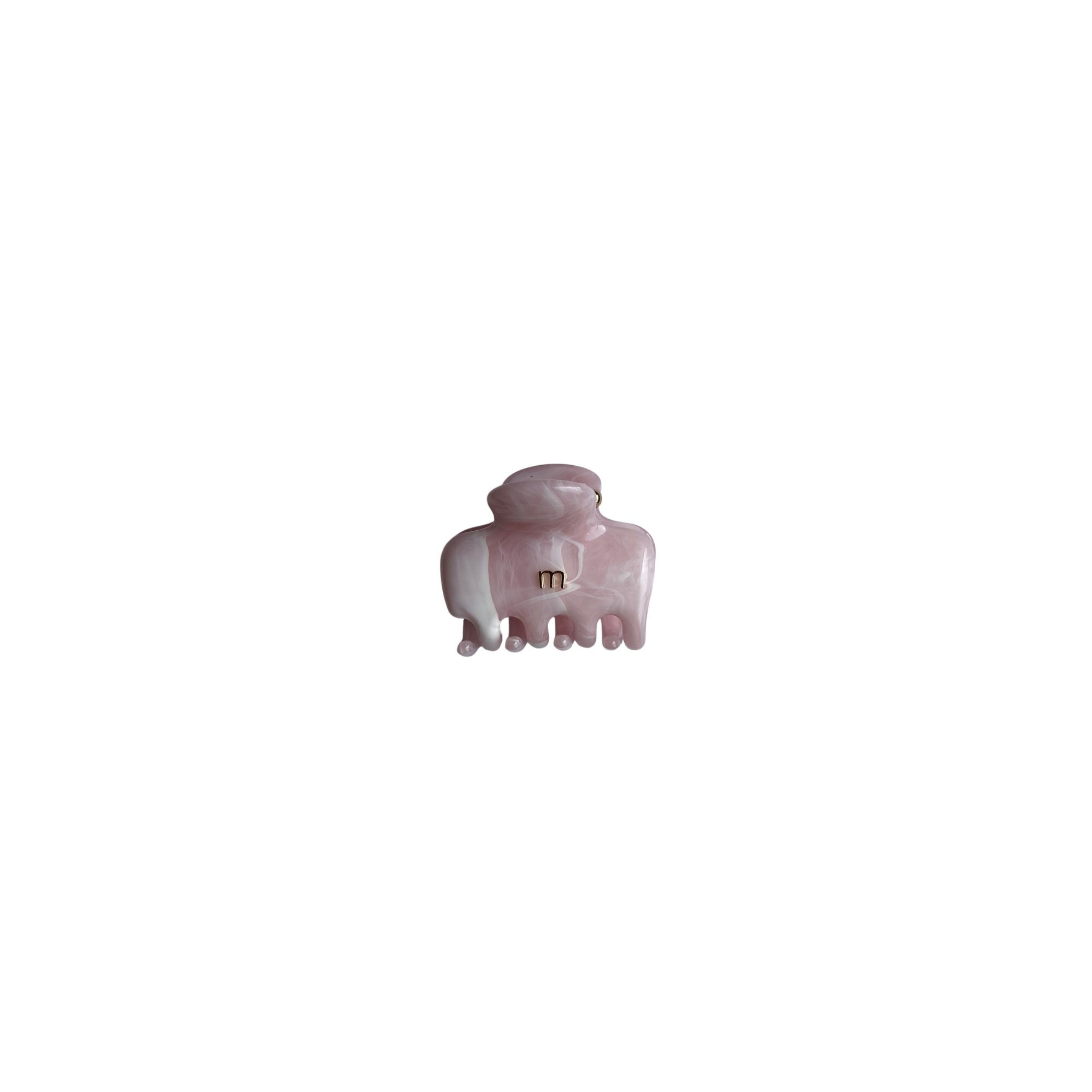 hair claw small marbled pink