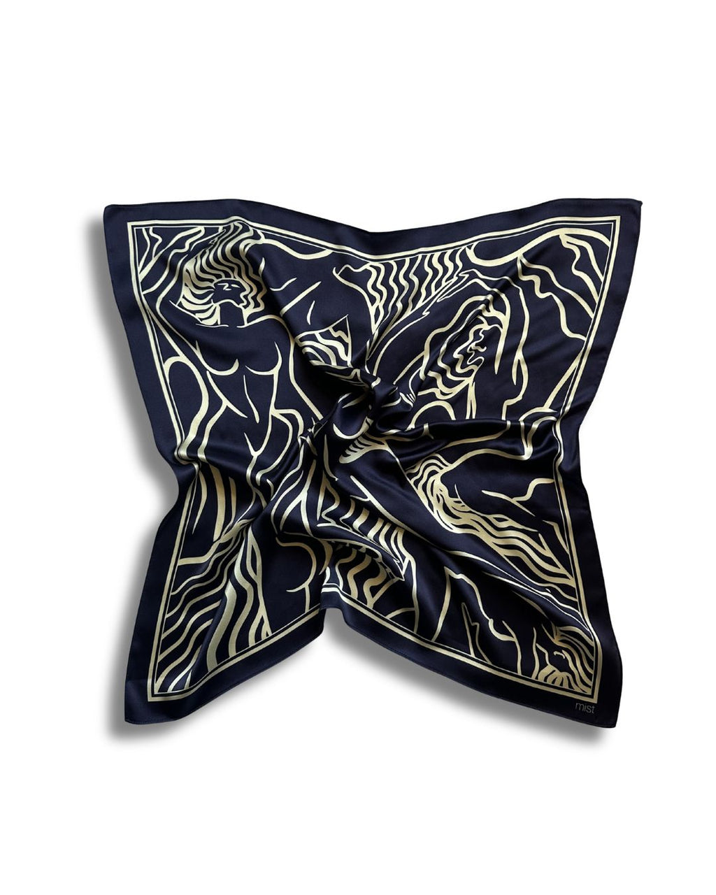 ladies silk scarf navy blue