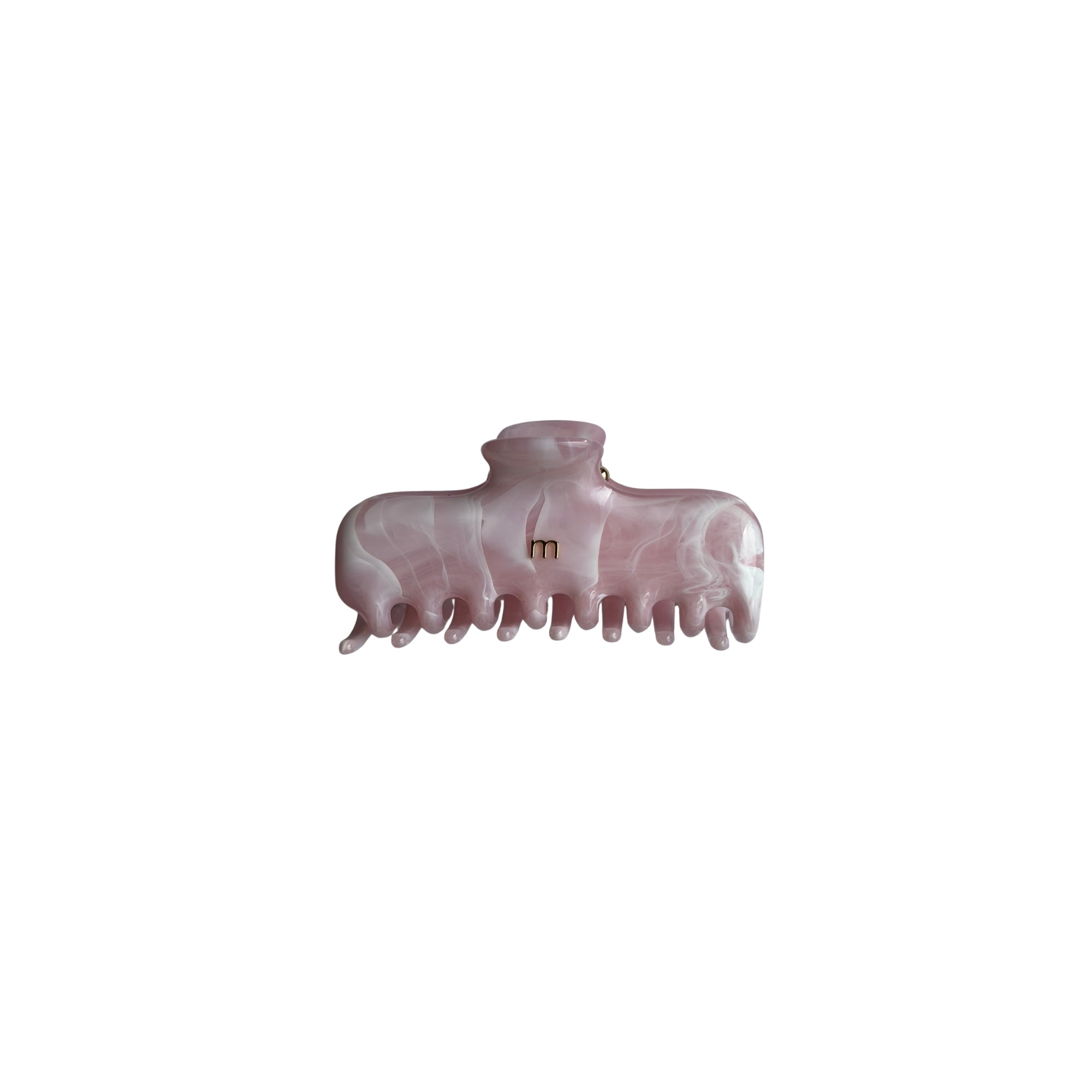 hair claw large marbled pink