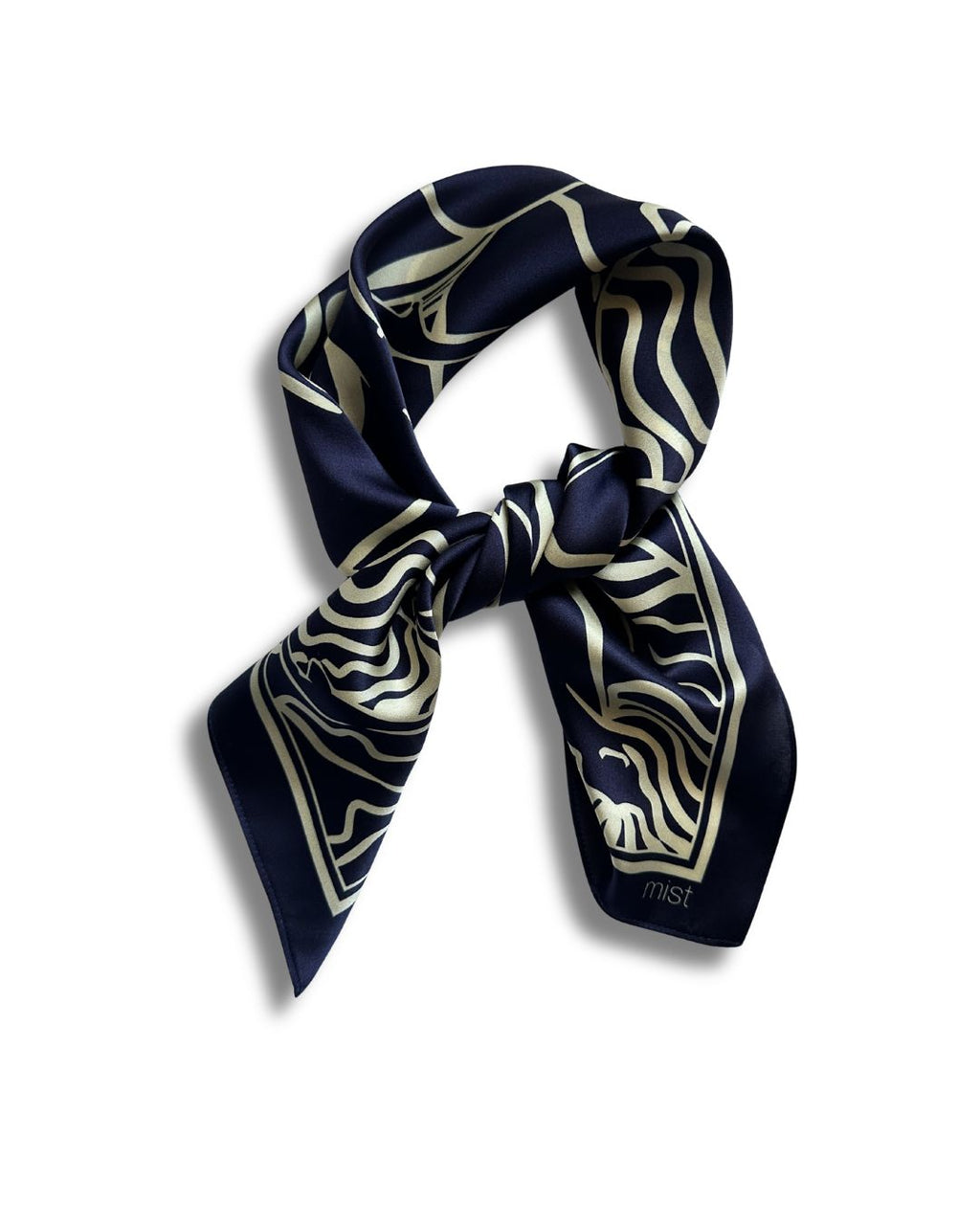 ladies silk scarf navy blue