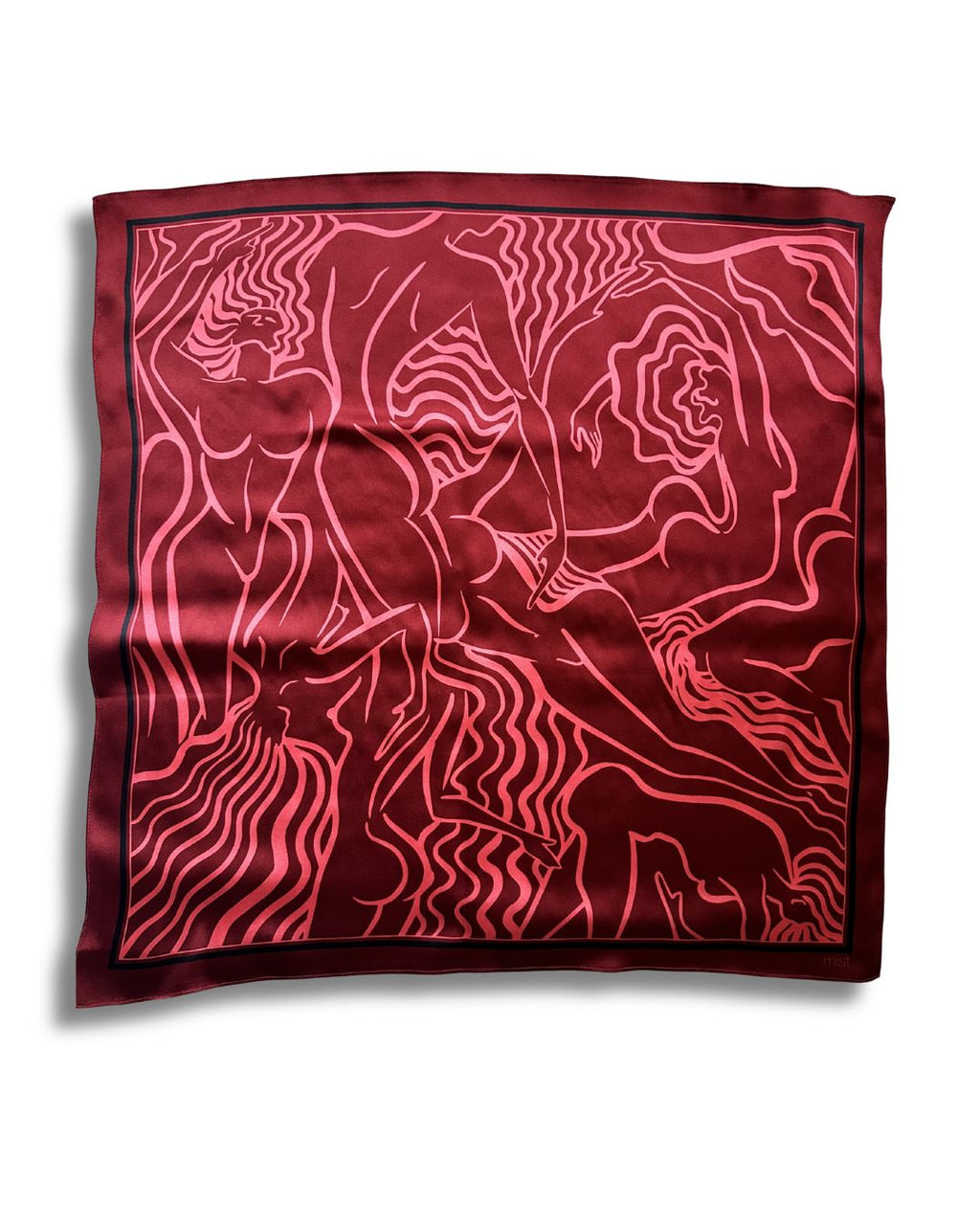 ladies silk scarf burgundy