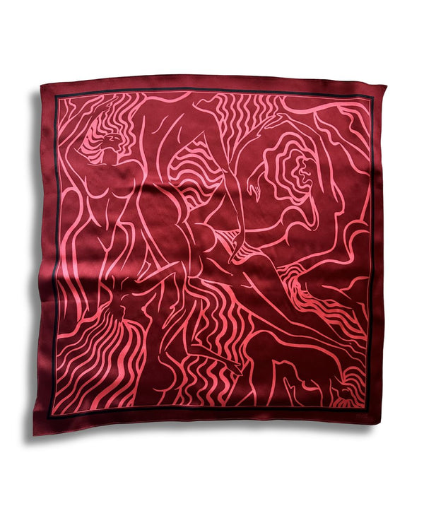 ladies silk scarf burgundy