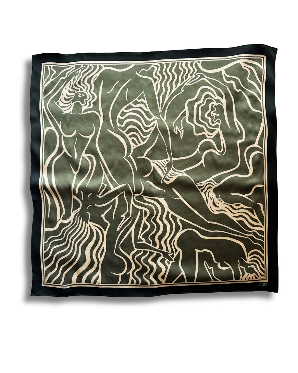 ladies silk scarf army green
