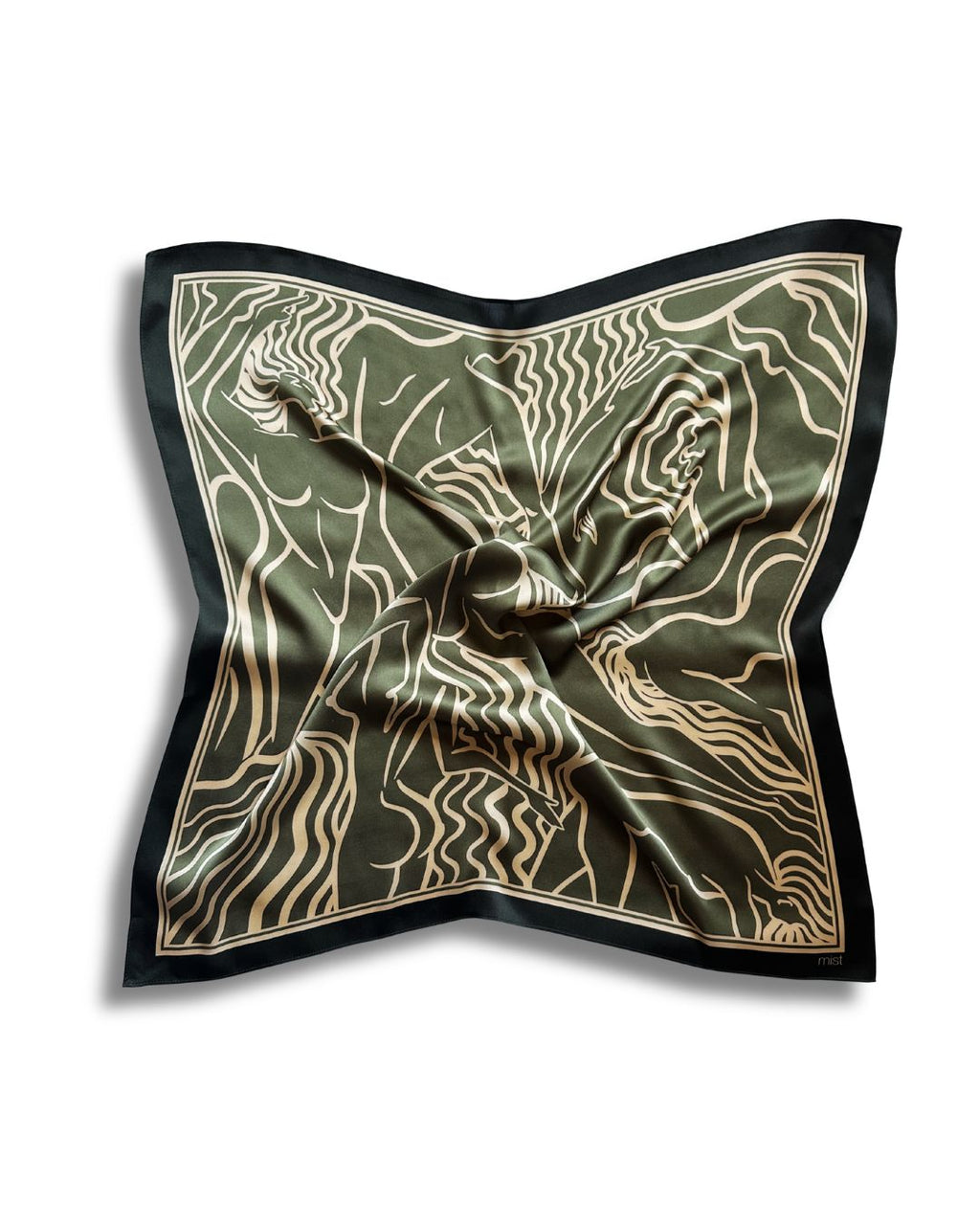 ladies silk scarf army green